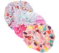 Baluue 3pièces Bonnet De Nuit Élastique Étanche Pour Garçon Fille Bonnet De Satin Réutilisable Pour Garçons Et Filles Cœur Licorne Dauphin
