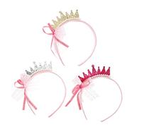 Baluue 3pièces Couronnes Garçon Fille Bandeaux Avec Perles Imitation Pour Fêtes Anniversaires Et Célébrations Accessoires De Cheveux Pour Filles