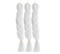 Baluue 3pièces Extensions de Cheveux Synthétiques Pré-étirées Kit de Tressage pour Queue de Cheval Tresses pour Cheveux Courts Usage Quotidien et Festivals