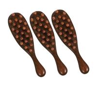 Baluue 3pièces Set de Peignes de Massage du Chevelu Portables Bois Outil Multifonction pour Cheveux Secs Peigne Décoratif Gratter