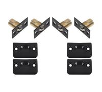 Baluue 4 Ensembles Loquet à Bille avec Gâche Attrape-billes en Acier Inoxydable Réglable, Noir, avec Plaque de Gâche, Fermeture Silencieuse, pour Porte D’armoire et Porte de Placard,