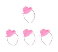 Baluue 4 Pièces bandeau de chapeau de cowboy accessoires de costume de cow-girl habiller le bandeau petit chapeau de cowboy x de cosplay mignon polyester rose