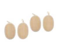 Baluue 4 Pièces Boule de bain en luffa serviette nettoyante pour le corps tampon exfoliant para bain relaxant bain moussant serviette de bain portable produit de salle de bain coton Beige