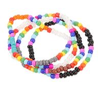 Baluue 4 pièces Bracelets Perles Colorées pour Femmes Élastiques Multicolores Décoration Poignet pour