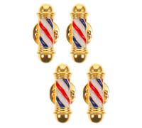Baluue 4 Pièces Broche Épingle de Barbier en Métal Lot de Pins Ronds Vintage avec Lumière Tournante Accessoire Léger et Multifonction pour Coiffeurs Décoration Chemise et Vêtements