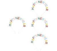 Baluue 4 Pièces coiffe de bonne année fête du printemps cotillons cerceau de cheveux du nouvel an 2022 accessoires pour cheveux Bandeau décors de cheveux du nouvel an décor de bonne année