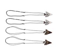 Baluue 4 pièces Collier Pendentif Fausse Dent de Requin pour Homme Accessoire de Plage pour Surfeur Style Unique Simulation Dent Requin Blanc et Marron Élément de Mode