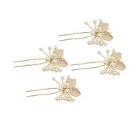 Baluue 4 Pièces De Cheveux Couvre-chef En Strass Pinces à Cheveux Pour Les Filles Barrettes Baroques Femmes Accessoires De Cheveux Pour Femmes Barrettes En Strass Golden