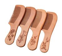 Baluue 4 Pièces Peignes de Statiques Unisexes Lot de Grands Peignes Gravés Multifonctions pour Massage Chevelu et Confortables pour Détente et Soin Quotidien