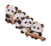 Baluue 4 Pièces Pin Panda Émail avec Instruments de Musique Chinois Traditionnels Broches Métal pour Décoration Vêtements Sacs Pulls et Chemises