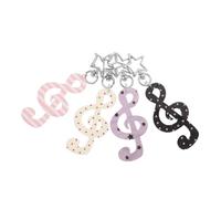 Baluue 4 Pièces Porte-clés Créatif en Métal Motif Étoile et Note de Musique, Léger et Portable, pour Soirées Karaoké et Présents Étudiants