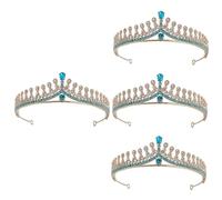 Baluue 4 Pièces tiare princesse hair charms encanto crown feist couronne de femme accessoires de cheveux en strass couronnes pour femmes couronnes pour les filles Alliage de zinc Sky-blue