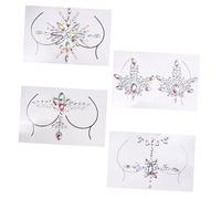 Baluue 4ensembles Stickers De Gemmes Corps Acrylique Pour Décorations De Festival Fête Autocollants De Bijoux Pour Poitrine Diy