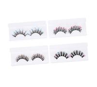 Baluue 4paires Faux Paillettes Colorées Avec Décorations Effet Dramatique Pour Maquillage De Fête Et Halloween