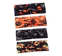 Baluue 4pièces Bandeaux Torsadés Halloween Et Filles Accessoires Élastiques Avec Motifs De Squelette Araignée Et Citrouille Parfait Pour Cosplay Et Fêtes