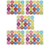 Baluue 5 feuilles Autocollants Numérotés Ronds Colorés Étanches de Stickers Autocollants Adhésifs pour Étiquetage de Sièges Éducation Précoce et Organisation