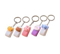 Baluue 5 pièces Agrafeuse Miniature Porte-clés Animal pour Bureau et École Compacte et Décorative Accessoire Papeterie Étudiant Anneau Porte-clés Pratique