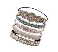 Baluue 5 pièces Bandeaux Perles Faits Main Motif Varié Accessoires Cheveux Femme pour Fêtes et Usage Quotidien