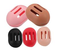 Baluue 5 Pièces Boîte de Rangement pour Éponge de Maquillage Silicone Respirant Support Antichoc Portable pour Éponges de Beauté Étui de Voyage Compact et Hygiénique Couleurs