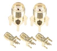 Baluue 5 pièces Connecteur SMA vertical à souder adaptateur coaxial femelle à montage traversant base stable pour communication radiofréquence 5pcs pied carré