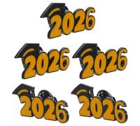 Baluue 5 Pièces Épingle de Diplômé en Alliage de Zinc Motif Chapeau de Remise de Diplôme, Épingle Élégante et Colorée pour Décoration de Fête de Remise des Diplômes 2026