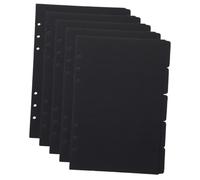 Baluue 5 pièces Onglets Page d’Index Intercalaires Classeur Noir Détachables pour Organiser Cahiers et Classeurs