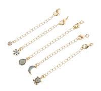 Baluue 5 Pièces Plated Zirconia Chain Extenders With Lobster Clasp Adjustable For Necklaces And Bracelets DIY Jewelry Accessories