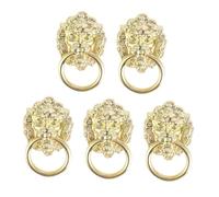 Baluue 5 pièces Poignée de Meuble Lion Alliage de Zinc Design Rétro Tête de Lion Poignées Tiroir Antidérapantes pour Armoire Porte et Commode Décoration Vintage Élégante