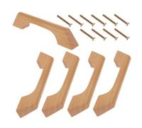 Baluue 5 pièces Poignées Bois Meuble Poignée Placard Cuisine Dresser Cabinet Door Handles Résistantes Anti-déformation Naturelle avec Vis