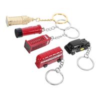 Baluue 5 pièces Porte-clés Londres Modèle Bus Rouge Cabine Téléphonique Boîte Aux Lettres Big Ben pour Décorations et Souvenirs de Village