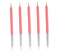 Baluue 5 pièces Stylo Manucure Nail Art Dotting Pen Silicone Double-embout pour Dessin Gel UV Ongles DIY Pinceaux Pointeurs Précis pour Décoration Ongles Naturels et Faux Accessoire