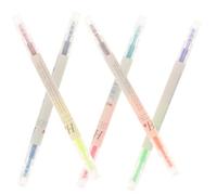 Baluue 5 pièces Stylo Surligneur Fluorescent Double Pointe Couleurs Marqueur Coloré À Pointe Ronde Et Biseautée De Stylos Pour Étudiants Et Bureaux