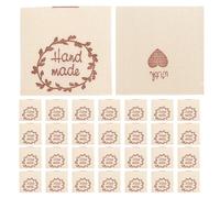 Baluue 50 Étiquettes en Coton Beige à Coudre pour Projets de Couture Faits Main - Étiquettes Brodées Lavables pour Vêtements, Paquet, Poupées - Accessoires Couture pour Loisirs Créatifs