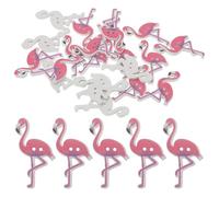 Baluue 50 pièces Lot de Boutons Bois Motif Flamant Rose Décoratifs pour Couture Scrapbooking et DIY Garçon Fille Boutons Dessin Animé Dos Plat Style Nordique Rose