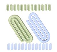 Baluue 50 pièces Lot de Trombones Plastiques Petits pour Bureau Clips Décoratifs Transparents Verts et Bleus Mini Pinces à Papier pour Documents Photos et Mémos Accessoires Pratiques