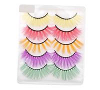 Baluue 5paires Faux Colorés Extensions Naturelles Pour Maquillage De Fête Et Cosplay Réutilisables Et Confortables