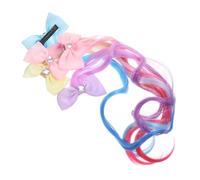 Baluue 5pièces Extensions De Cheveux Clip in Filles Accessoires Colorés Avec Nœud Pour Coiffure Pour Anniversaires Et Fêtes