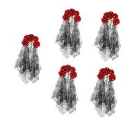 Baluue 5pièces Gothic Floral Veil Headband for Halloween Day of The Dead Costume Accessory Lightweight and Comfortable Floral Hairpiece for Cosplay Parties