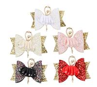 Baluue 5pièces Hairpins for Girls Glitter Ballet Style Hair Clips Rhinestone Hair Accessories for Parties School and Outdoor Activities