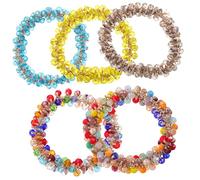 Baluue 5pièces Lot De Élastiques à Cheveux Cristal Pour Queue De Cheval Accessoires Cheveux Pour Femmes Bijoux