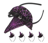 Baluue 5pièces Serre-tête Chapeau De Sorcière Pour Femme Déguisement Halloween Accessoire Cosplay Soirée Déguisée Bandeau Magicien