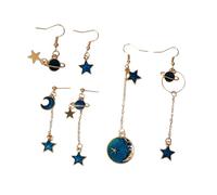 Baluue 6 paires Boucles Oreilles Étoiles Pendantes Longues avec Bijoux Femme Mode Style Aléatoire Assorti pour Femmes