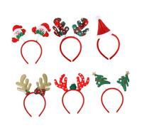 Baluue 6 Pcs Bandeaux de Noël pour Garçon et Filles Résistants à L'usure Accessoires de Cheveux pour Fête de Renne Plusieurs styles