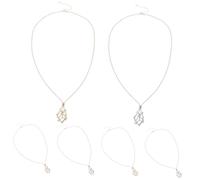 Baluue 6 pièces Collier Cage Métal Tissé pour Pierre Naturelle avec Pendentif Cristal Brut Chaîne Réglable Style Mode Collier Porte-pierre Chic pour Femme Set