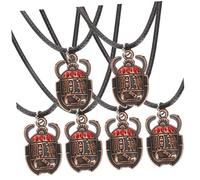 Baluue 6 pièces Collier Égyptien Saint-valentin Pendentif Scarabée Rouge Vintage Unisexe Bijoux de Cou Artisanaux pour Femmes et Hommes