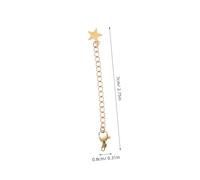 Baluue 6 pièces Lot Chaînes Rallonge Inoxydables avec Fermoirs et Breloques Étoiles Dorées Rallonge Bracelet et Collier pour Création et Réparation Bijoux