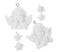 Baluue 6 pièces Lot de Pendentifs Ange Résine Stable Charms Ailes Baroques pour Fabrication de Bijoux DIY Ornements Suspendus Polyvalents pour Créations Manuelles et Cadeaux