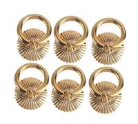 Baluue 6 pièces Poignée Tiroir Dorée Ronde Anneau de Meuble Cabinet Style Européen Facile à Installer pour Armoire Commode et Placard Surface Polie Confortable