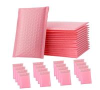 Baluue 60 pièces Lot de Pochettes Bulles Roses Sacs Expédition Rembourrés Résistants Enveloppes Bulles Auto-adhésives pour Emballage et Protection Colis