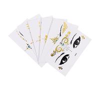 Baluue 6feuilles Stickers Maquillage Temporaires Pour Halloween Autocollants Mascarade Décoratifs Pour Visage Et Yeux Au Design Aléatoire